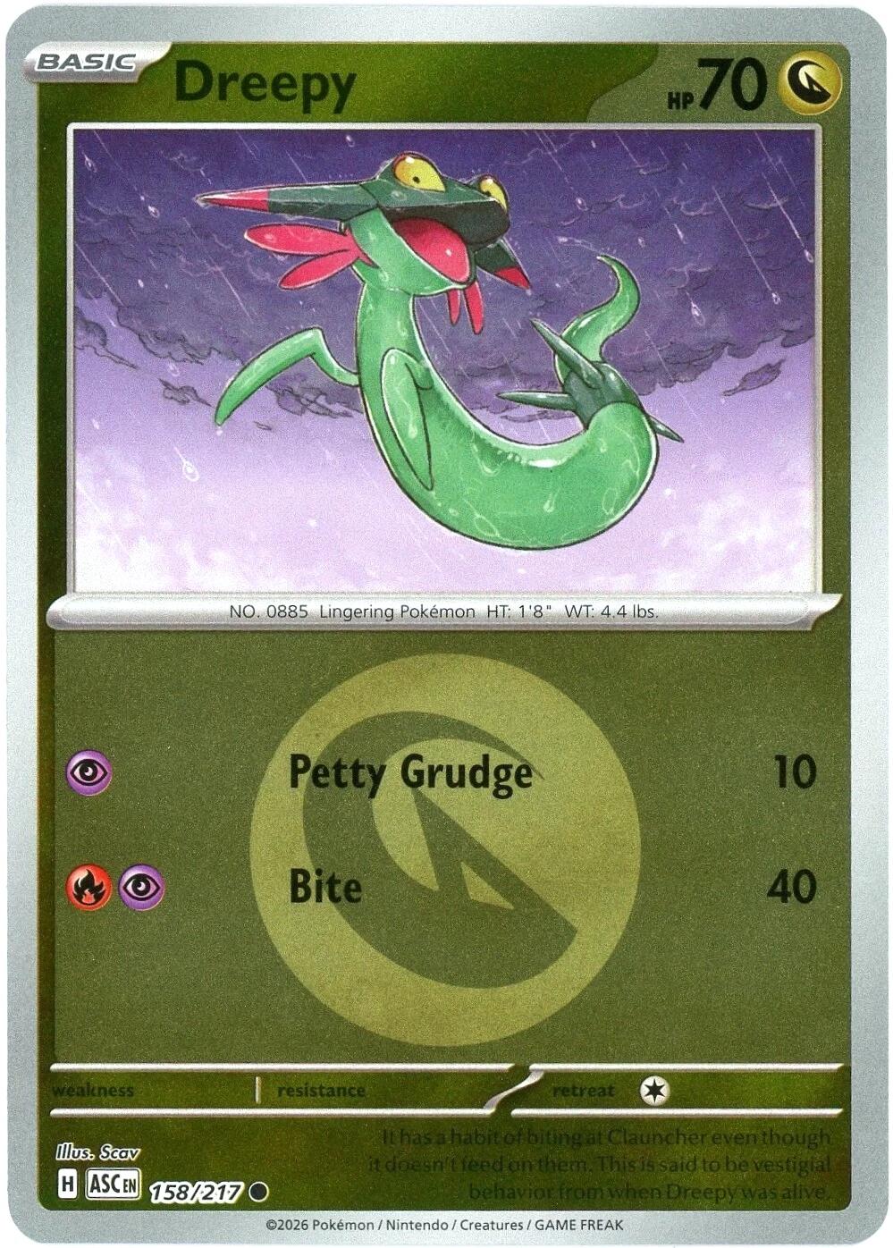 Dreepy (158/217) (Energy Symbol Pattern) [Mega Evolution: Ascended Heroes] | Jack's On Queen