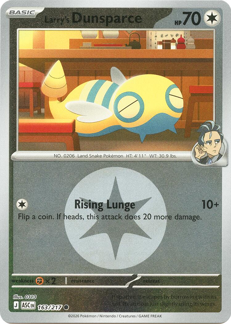 Larry's Dunsparce (163/217) (Energy Symbol Pattern) [Mega Evolution: Ascended Heroes] | Jack's On Queen