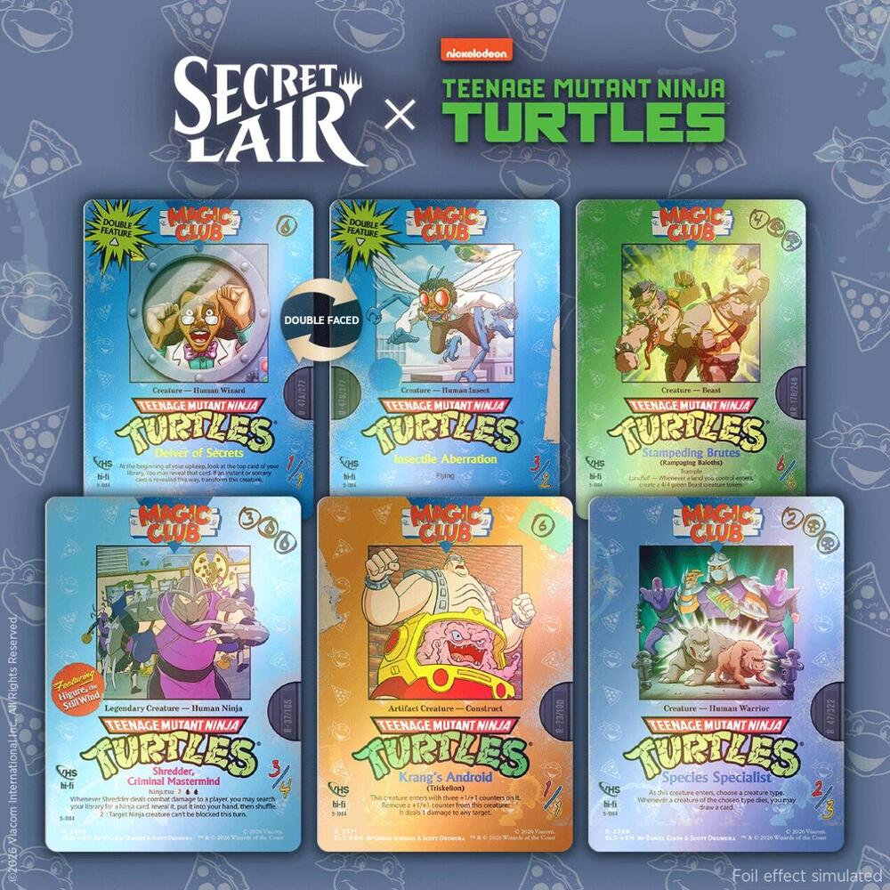 Secret Lair Drop: Secret Lair x Teenage Mutant Ninja Turtles: VHS Villains - Traditional Foil Edition - Secret Lair Drop Series (SLD) | Jack's On Queen