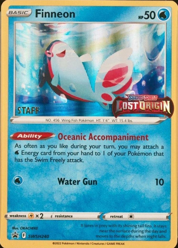 Finneon (SWSH240) (Prerelease Staff) [Sword & Shield: Black Star Promos] | Jack's On Queen