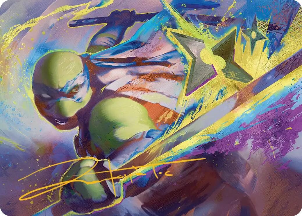 Leonardo's Technique Art Card (Gold-Stamped Signature) [Teenage Mutant Ninja Turtles Art Series] | Jack's On Queen