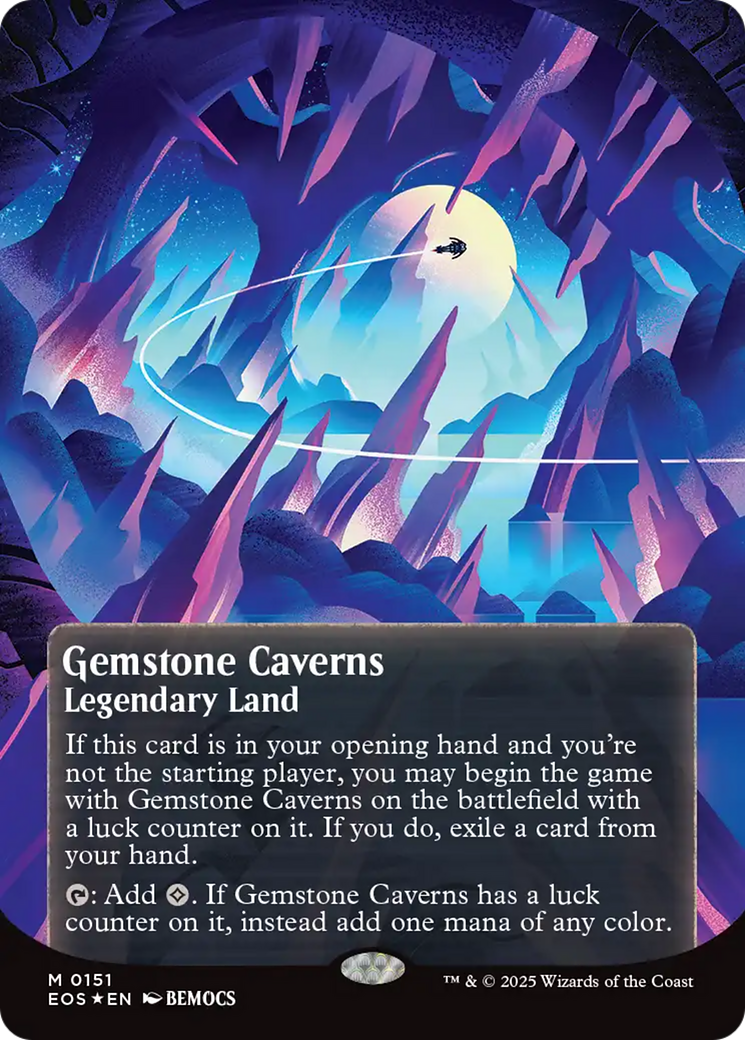 Gemstone Caverns (0151) (Borderless) (Galaxy Foil) [Edge of Eternities: Stellar Sights] | Jack's On Queen