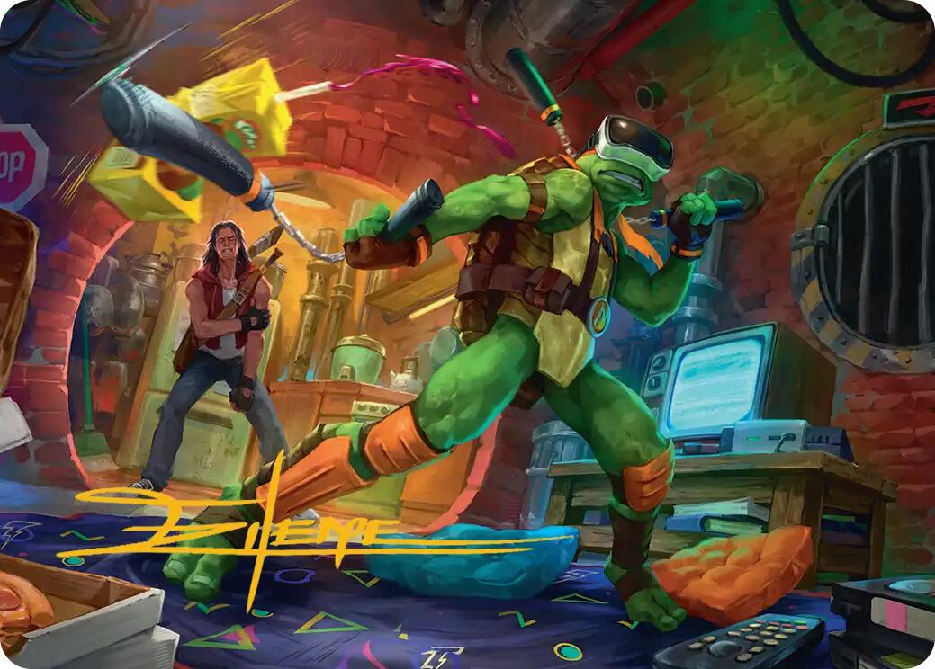 Michelangelo, Game Master Art Card (Gold-Stamped Signature) [Teenage Mutant Ninja Turtles Art Series] | Jack's On Queen