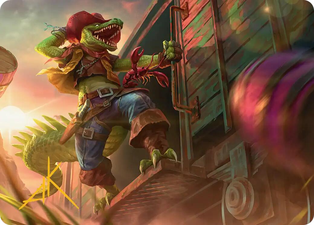 Leatherhead, Iron Gator Art Card (Gold-Stamped Signature) [Teenage Mutant Ninja Turtles Art Series] | Jack's On Queen