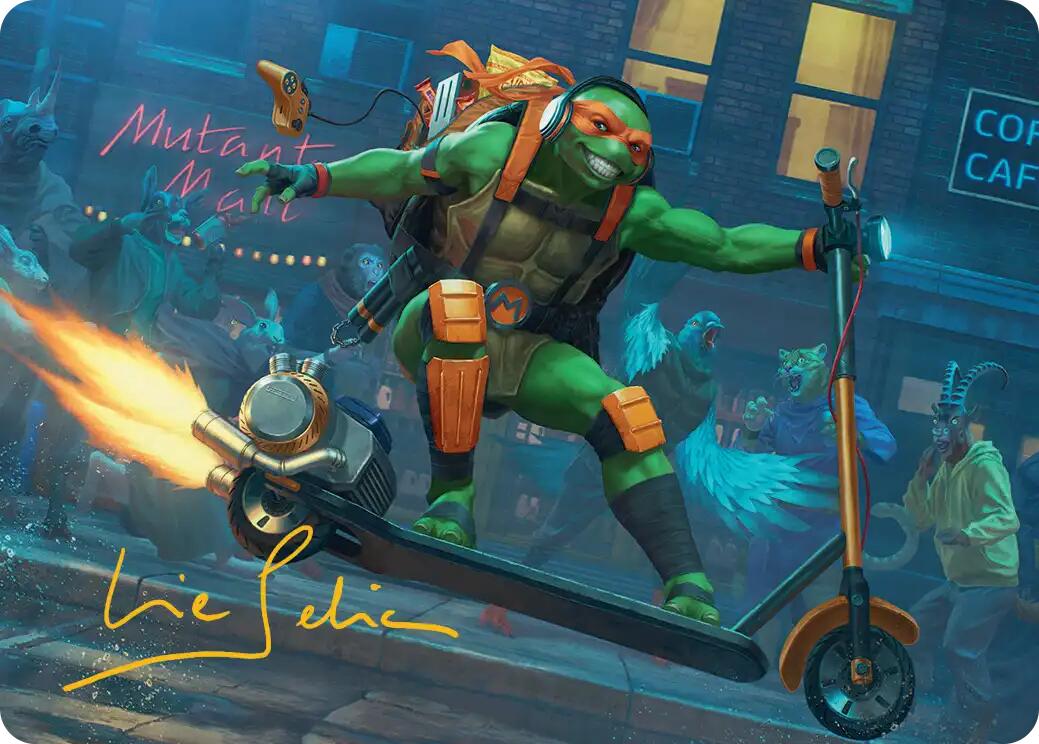 Michelangelo, On the Scene Art Card (Gold-Stamped Signature) [Teenage Mutant Ninja Turtles Art Series] | Jack's On Queen