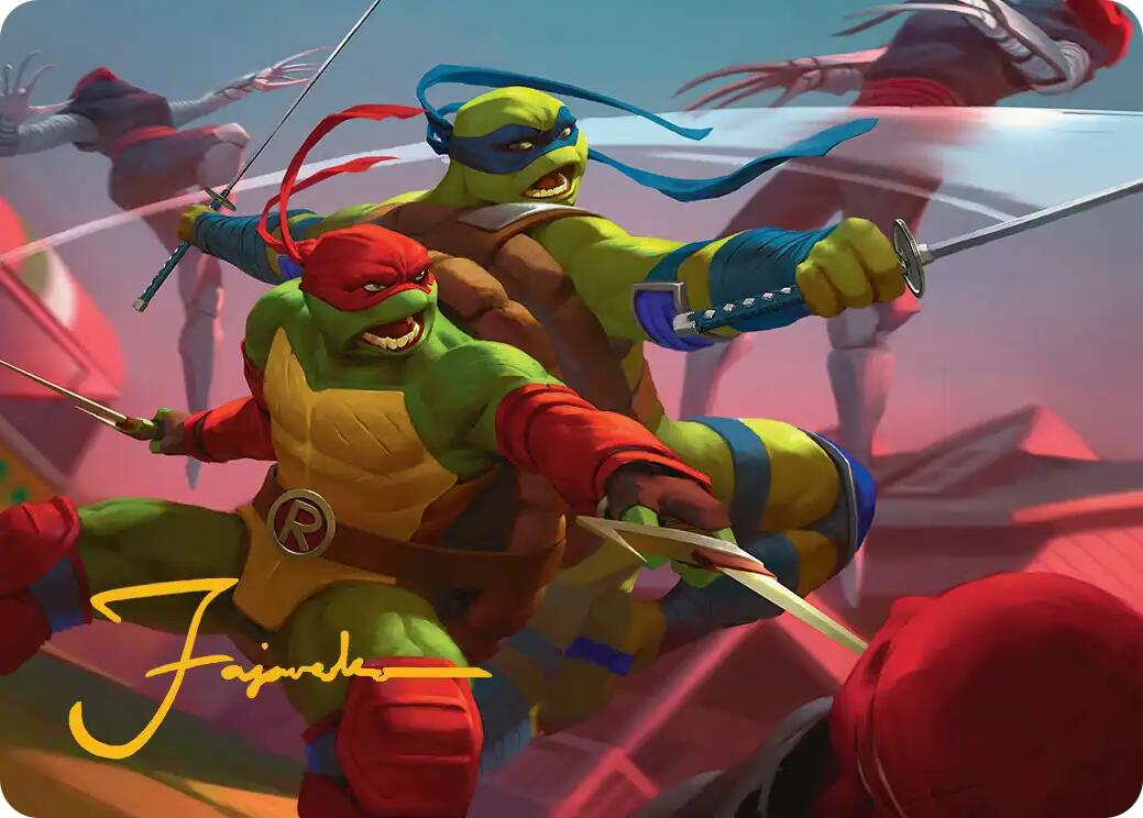 Raph & Leo, Sibling Rivals Art Card (Gold-Stamped Signature) [Teenage Mutant Ninja Turtles Art Series] | Jack's On Queen