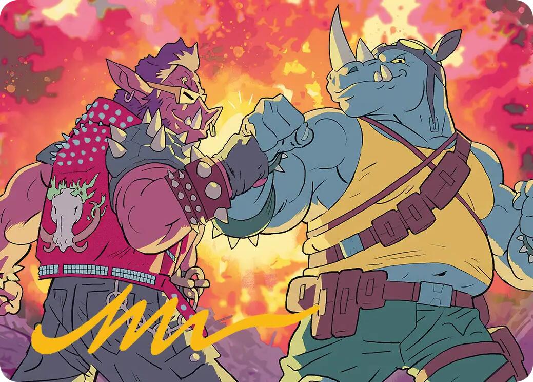 Bebop & Rocksteady Art Card (Gold-Stamped Signature) [Teenage Mutant Ninja Turtles Art Series] | Jack's On Queen