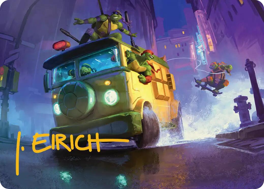 Turtle Van Art Card (Gold-Stamped Signature) [Teenage Mutant Ninja Turtles Art Series] | Jack's On Queen