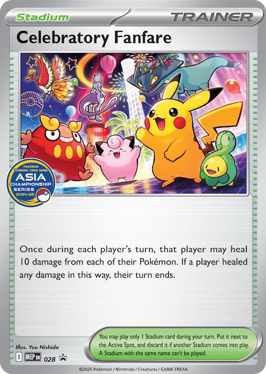 Celebratory Fanfare (028) (Asia Championship Series 24-25) [Mega Evolution Promo] | Jack's On Queen