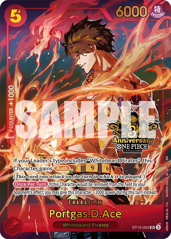 Portgas.D.Ace (Japanese Version 3rd Anniversary Set) (ST15-005) [One Piece Promotion Cards] | Jack's On Queen