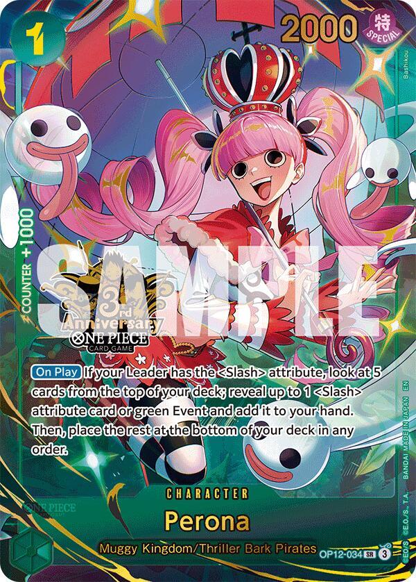 Perona (Japanese Version 3rd Anniversary Set) (OP12-034) [One Piece Promotion Cards] | Jack's On Queen