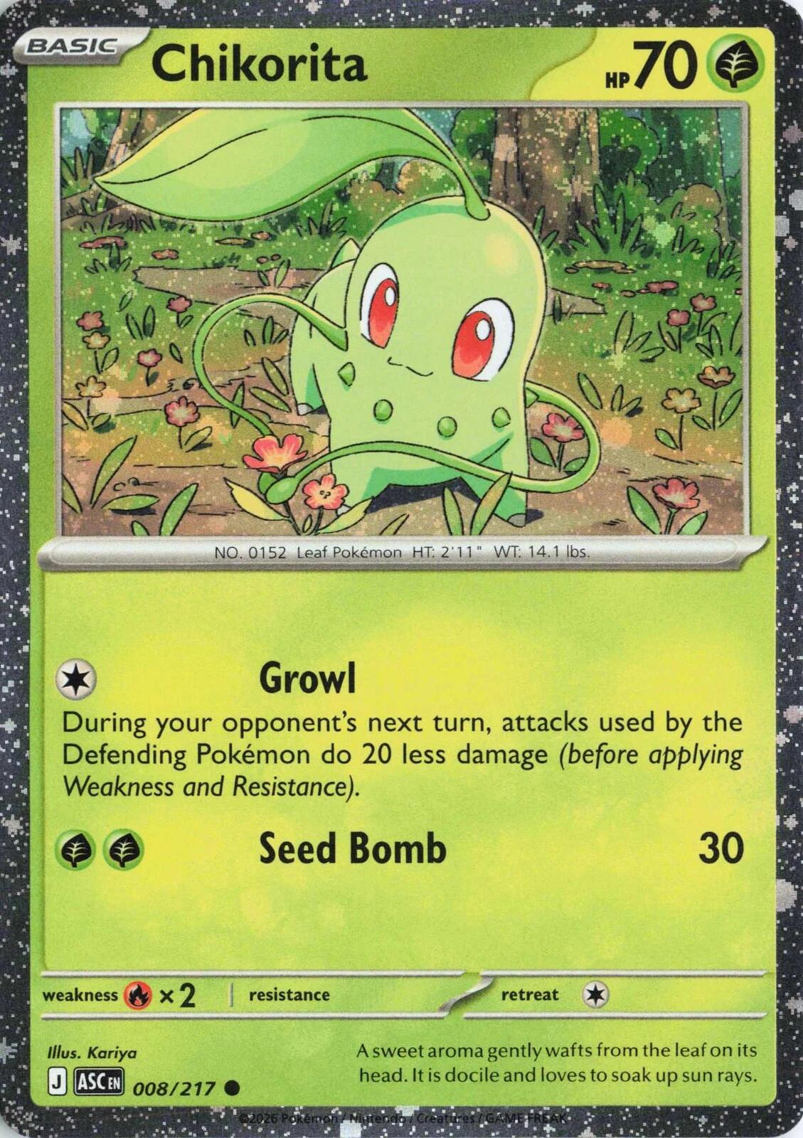 Chikorita (008/217) (Cosmos Holo) [Miscellaneous Cards] | Jack's On Queen