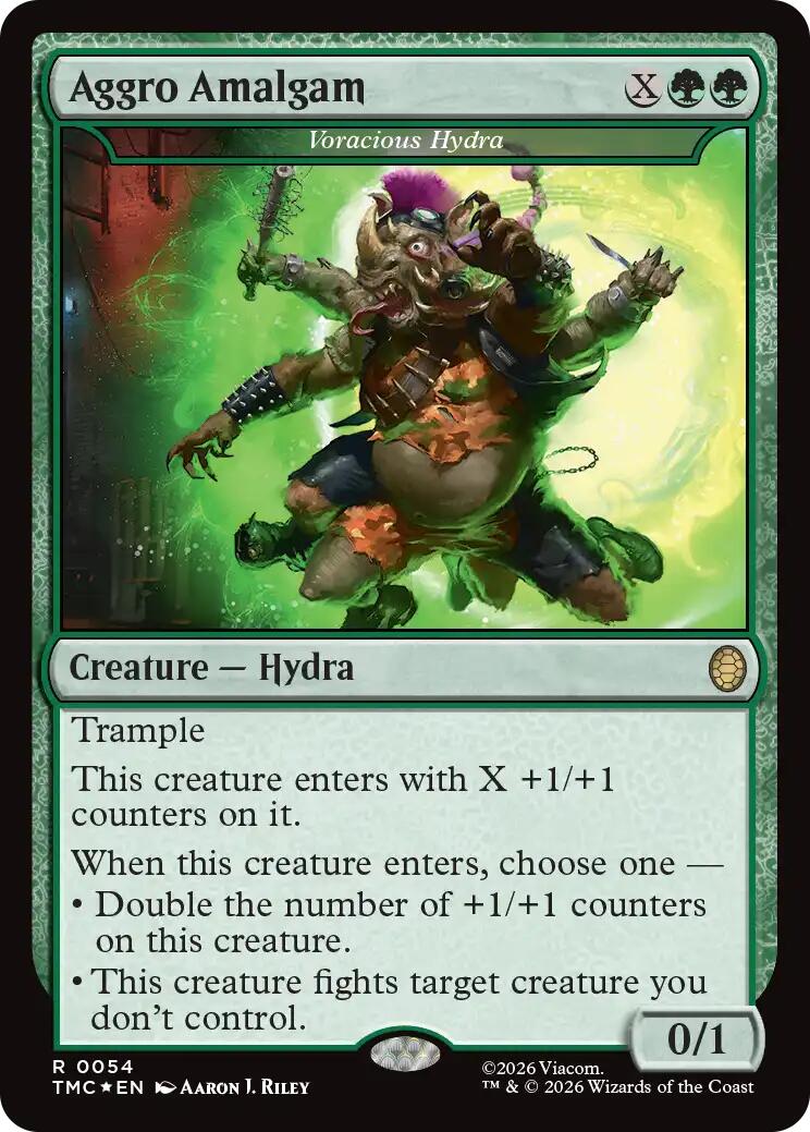 Aggro Amalgam - Voracious Hydra (Surge Foil) [Teenage Mutant Ninja Turtles Commander] | Jack's On Queen