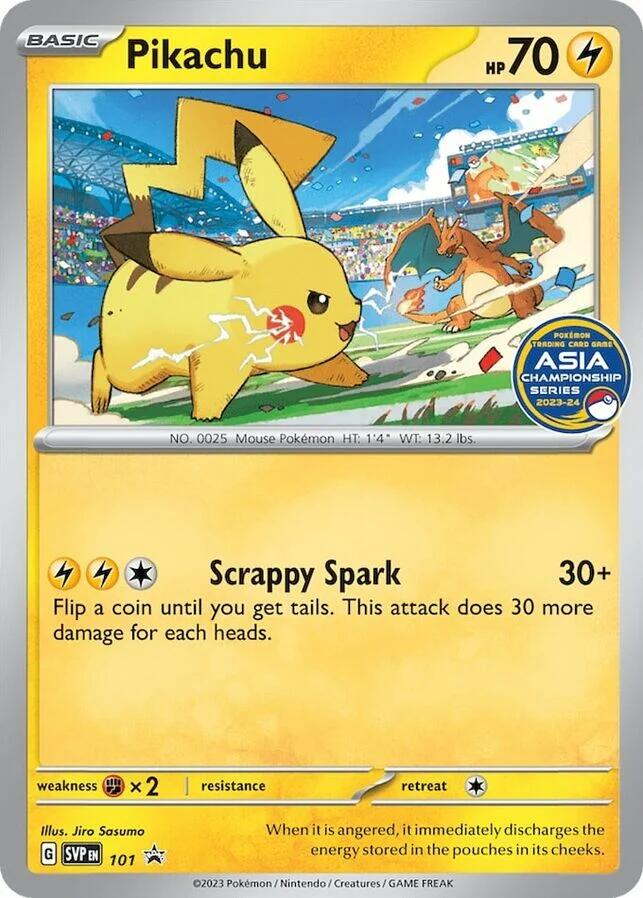 Pikachu (101) (Asia Championship Series 23-24) [Scarlet & Violet: Black Star Promos] | Jack's On Queen