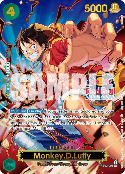 Monkey.D.Luffy (Red Bull Double Don!!) (Winner) (Textured) (PRB02-005) [One Piece Promotion Cards] | Jack's On Queen