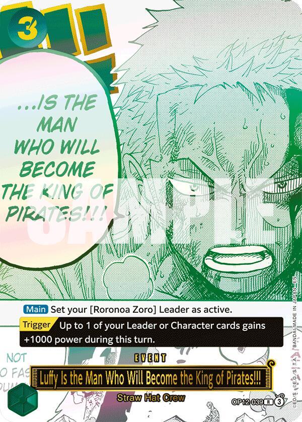 Luffy Is the Man Who Will Become the King of Pirates!!! (Japanese Version 3rd Anniversary Set) (OP12-039) [One Piece Promotion Cards] | Jack's On Queen