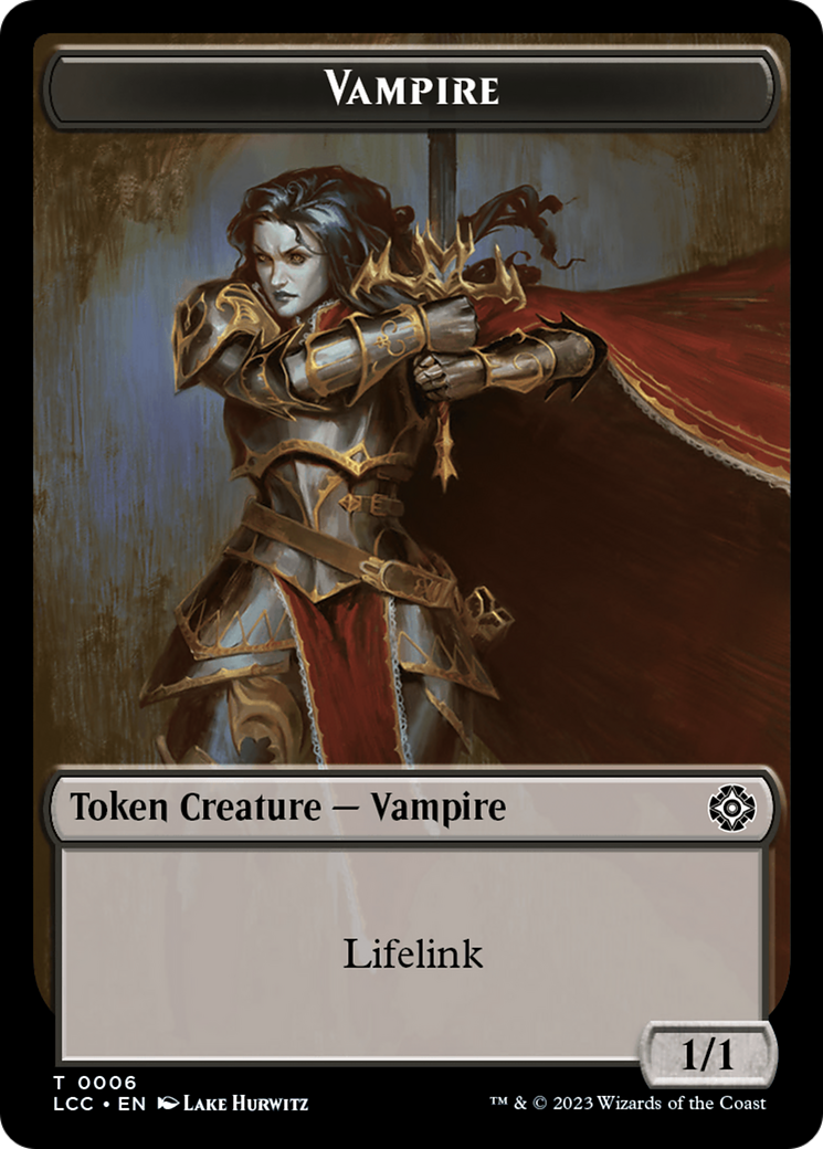 Vampire (0006) // Vampire Demon Double-Sided Token [The Lost Caverns of Ixalan Commander Tokens] | Jack's On Queen