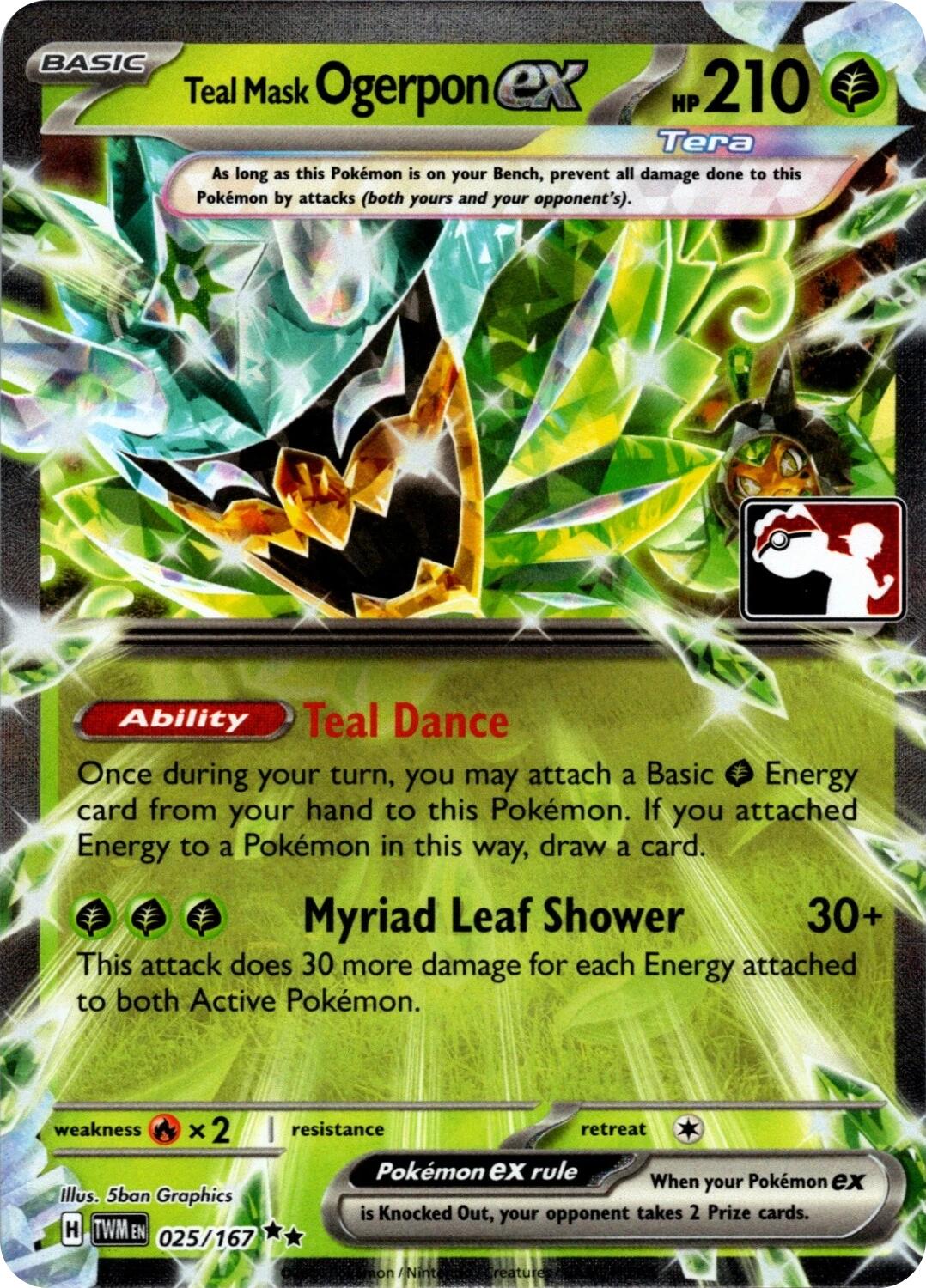 Teal Mask Ogerpon ex (025/167) (Prize Pack Series 7) [Prize Pack Series Seven] | Jack's On Queen