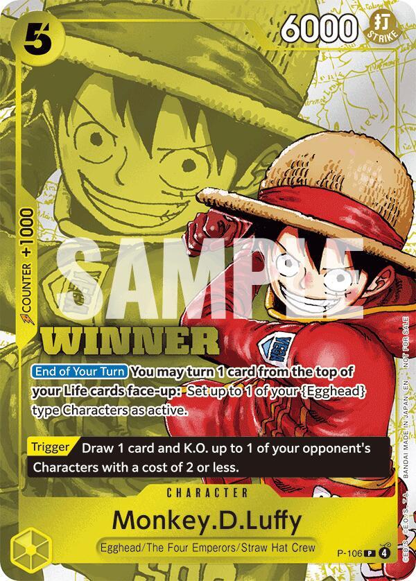 Monkey.D.Luffy (Winner Pack 2026 Vol. 2) (P-106) [One Piece Promotion Cards] | Jack's On Queen