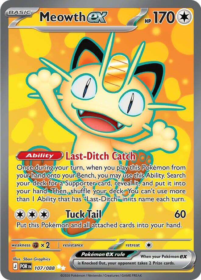 Meowth ex (107/088) [Mega Evolution: Perfect Order] | Jack's On Queen
