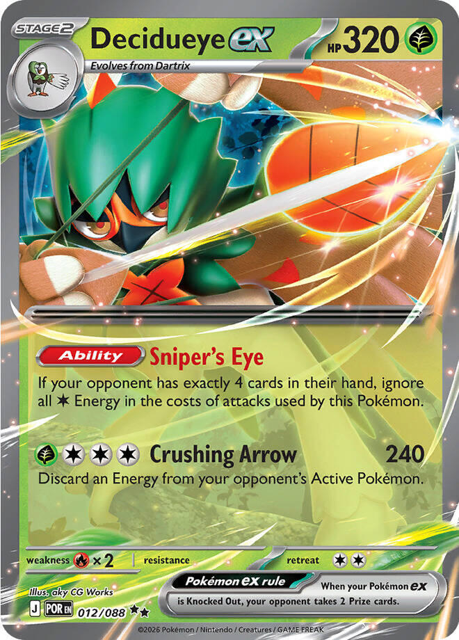 Decidueye ex (012/088) [Mega Evolution: Perfect Order] | Jack's On Queen