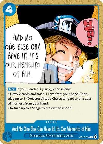 And No One Else Can Have It! It's Our Memento of Him (OP15-054) [Adventure on Kami's Island] | Jack's On Queen