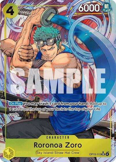 Roronoa Zoro (OP15-113) (Alternate Art) (OP15-113) [Adventure on Kami's Island] | Jack's On Queen