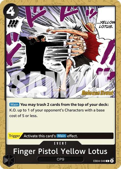 Finger Pistol Yellow Lotus (EB04-049) [Adventure on Kami's Island Release Event Cards] | Jack's On Queen