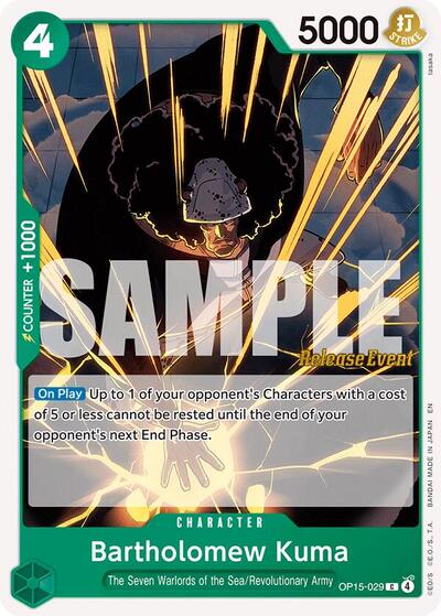 Bartholomew Kuma (OP15-029) (OP15-029) [Adventure on Kami's Island Release Event Cards] | Jack's On Queen