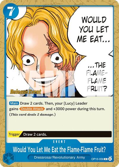 Would You Let Me Eat the Flame-Flame Fruit? (OP15-056) [Adventure on Kami's Island Release Event Cards] | Jack's On Queen