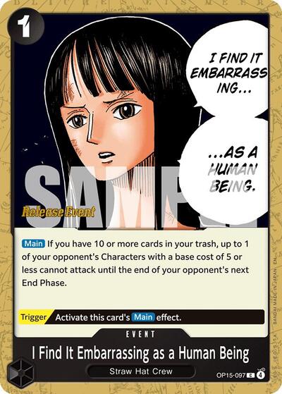 I Find It Embarrassing as a Human Being (OP15-097) [Adventure on Kami's Island Release Event Cards] | Jack's On Queen