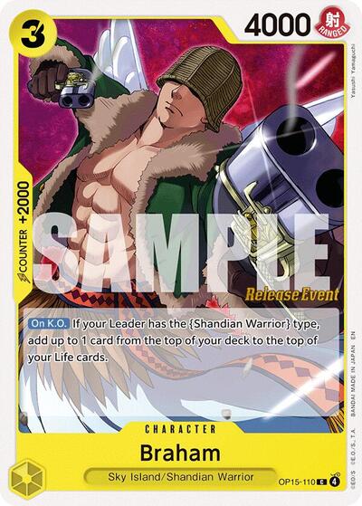 Braham (OP15-110) [Adventure on Kami's Island Release Event Cards] | Jack's On Queen