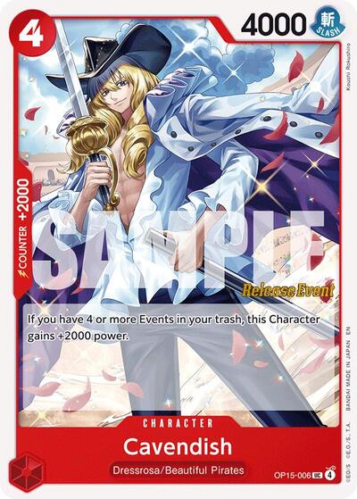 Cavendish (OP15-006) [Adventure on Kami's Island Release Event Cards] | Jack's On Queen