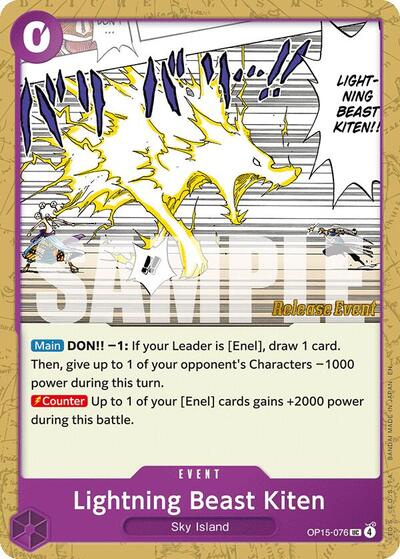 Lightning Beast Kiten (OP15-076) [Adventure on Kami's Island Release Event Cards] | Jack's On Queen