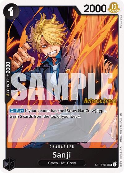 Sanji (OP15-081) (OP15-081) [Adventure on Kami's Island Release Event Cards] | Jack's On Queen