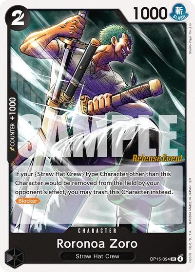 Roronoa Zoro (OP15-094) (OP15-094) [Adventure on Kami's Island Release Event Cards] | Jack's On Queen