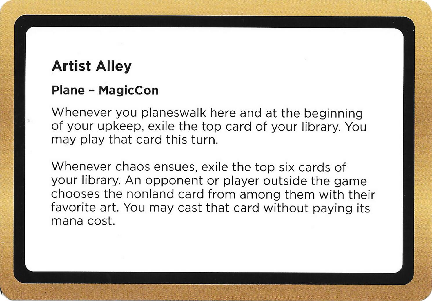 Artist Alley (Black Lotus Unknown Planechase) [Oversize Cards] | Jack's On Queen