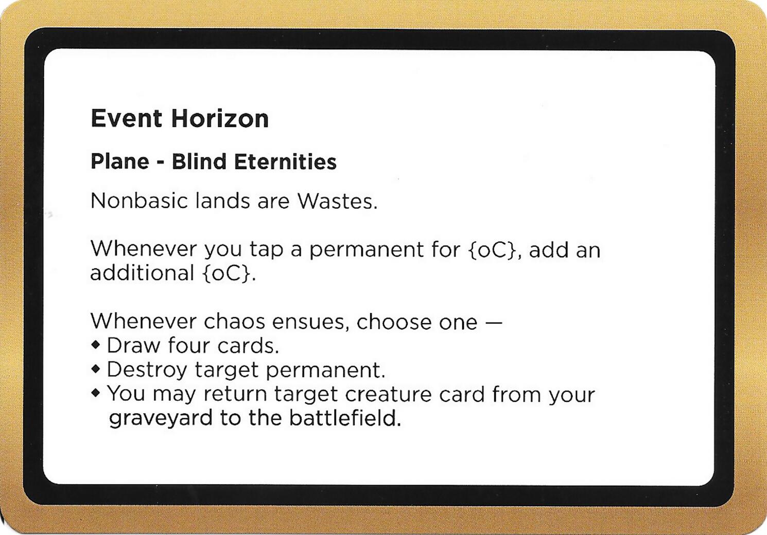 Event Horizon (Black Lotus Unknown Planechase) [Oversize Cards] | Jack's On Queen