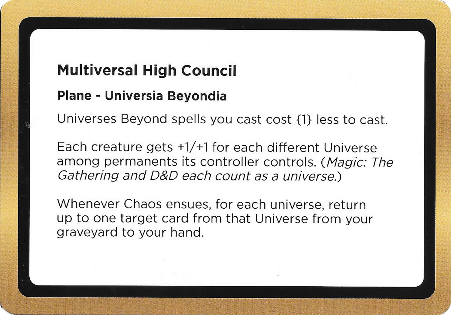 Multiversal High Council (Black Lotus Unknown Planechase) [Oversize Cards] | Jack's On Queen