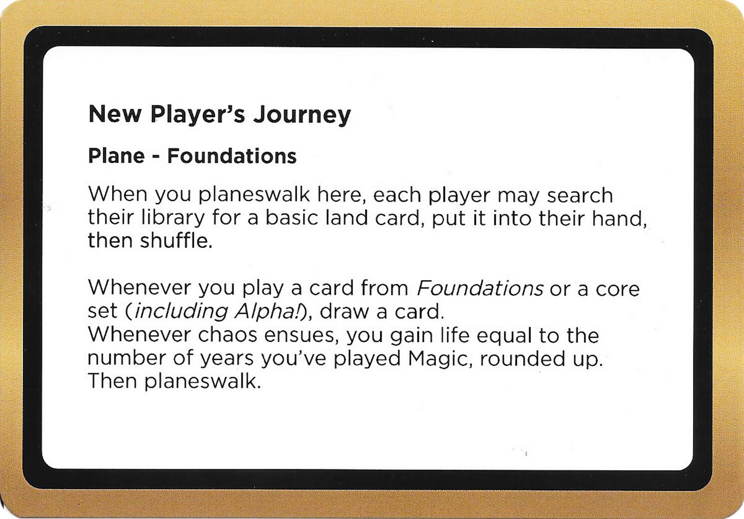 New Player's Journey (Black Lotus Unknown Planechase) [Oversize Cards] | Jack's On Queen