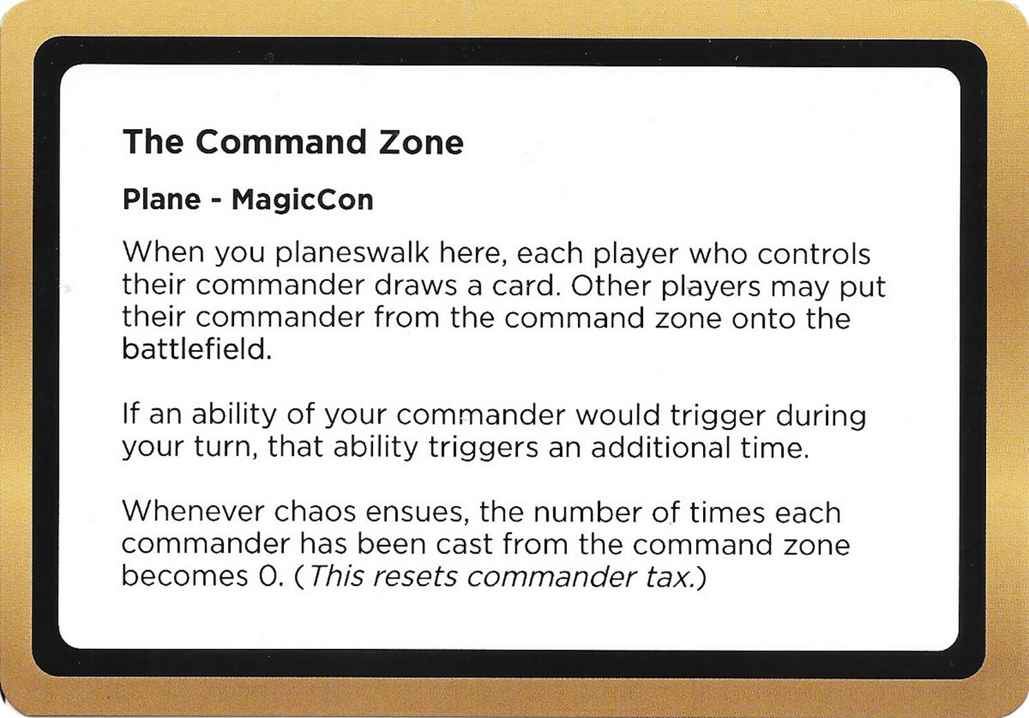 The Command Zone (Black Lotus Unknown Planechase) [Oversize Cards] | Jack's On Queen
