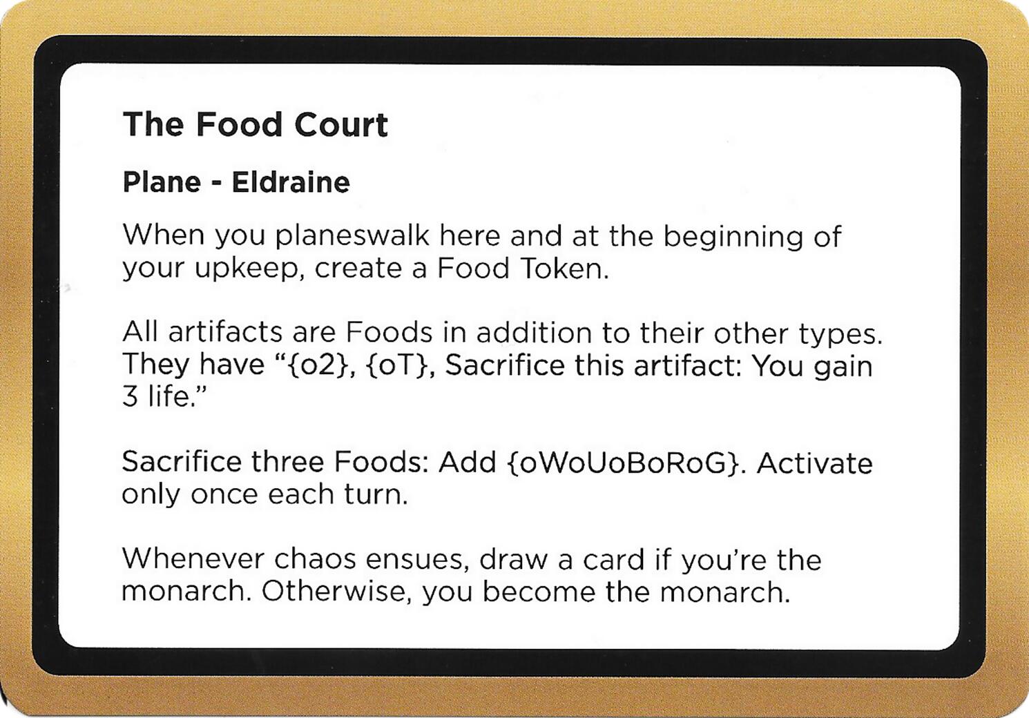 The Food Court (Black Lotus Unknown Planechase) [Oversize Cards] | Jack's On Queen