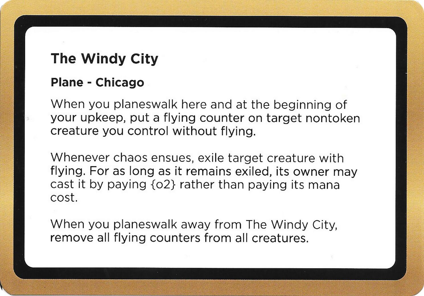 The Windy City (Black Lotus Unknown Planechase) [Oversize Cards] | Jack's On Queen