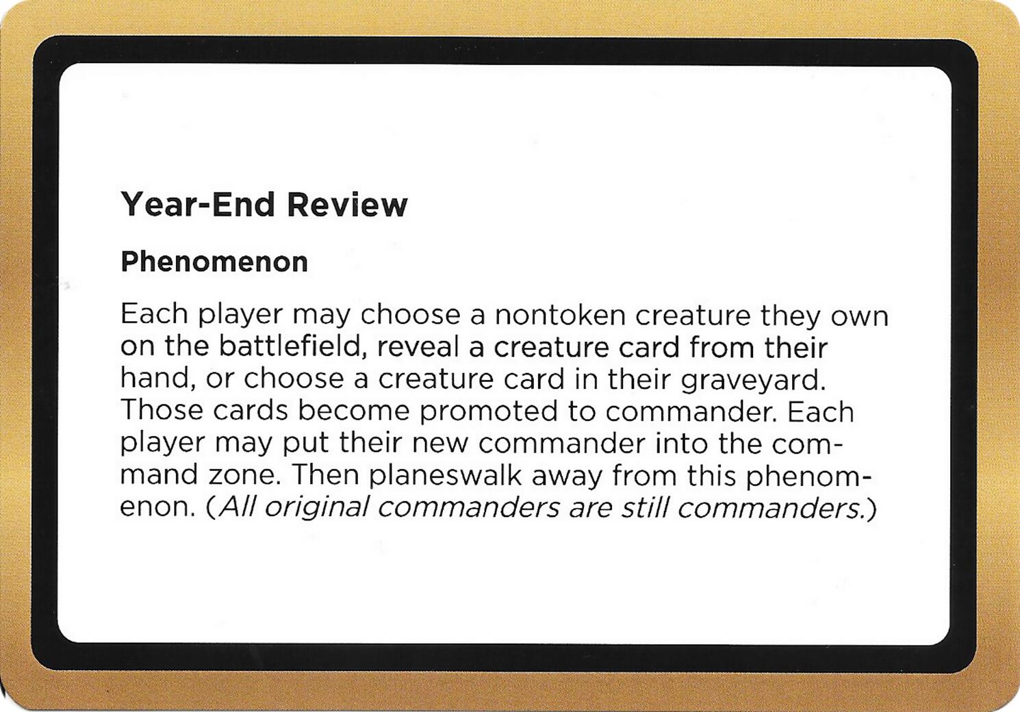 Year-End Review (Black Lotus Unknown Planechase) [Oversize Cards] | Jack's On Queen