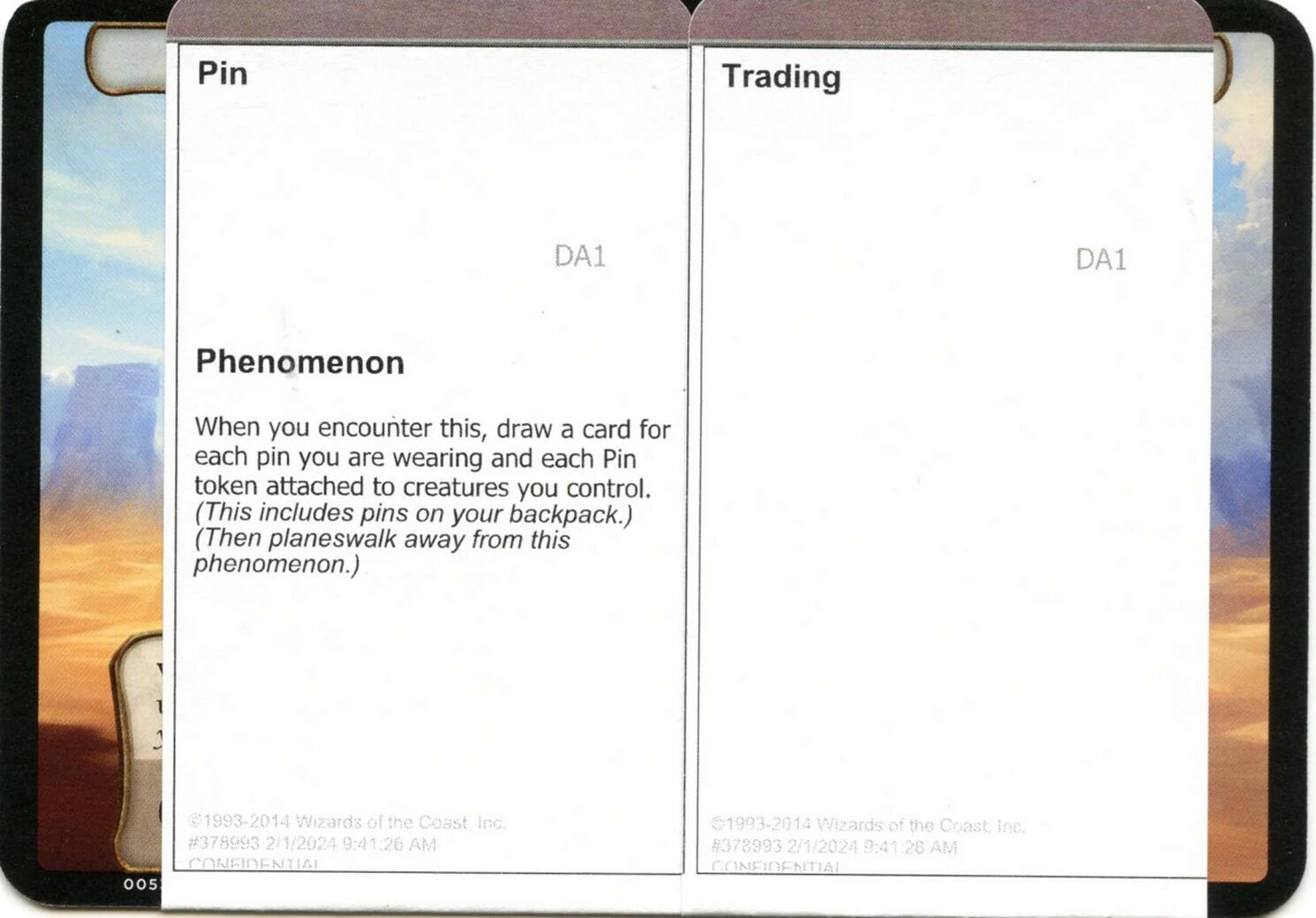 Pin Trading (Black Lotus Unknown Planechase) [Oversize Cards] | Jack's On Queen