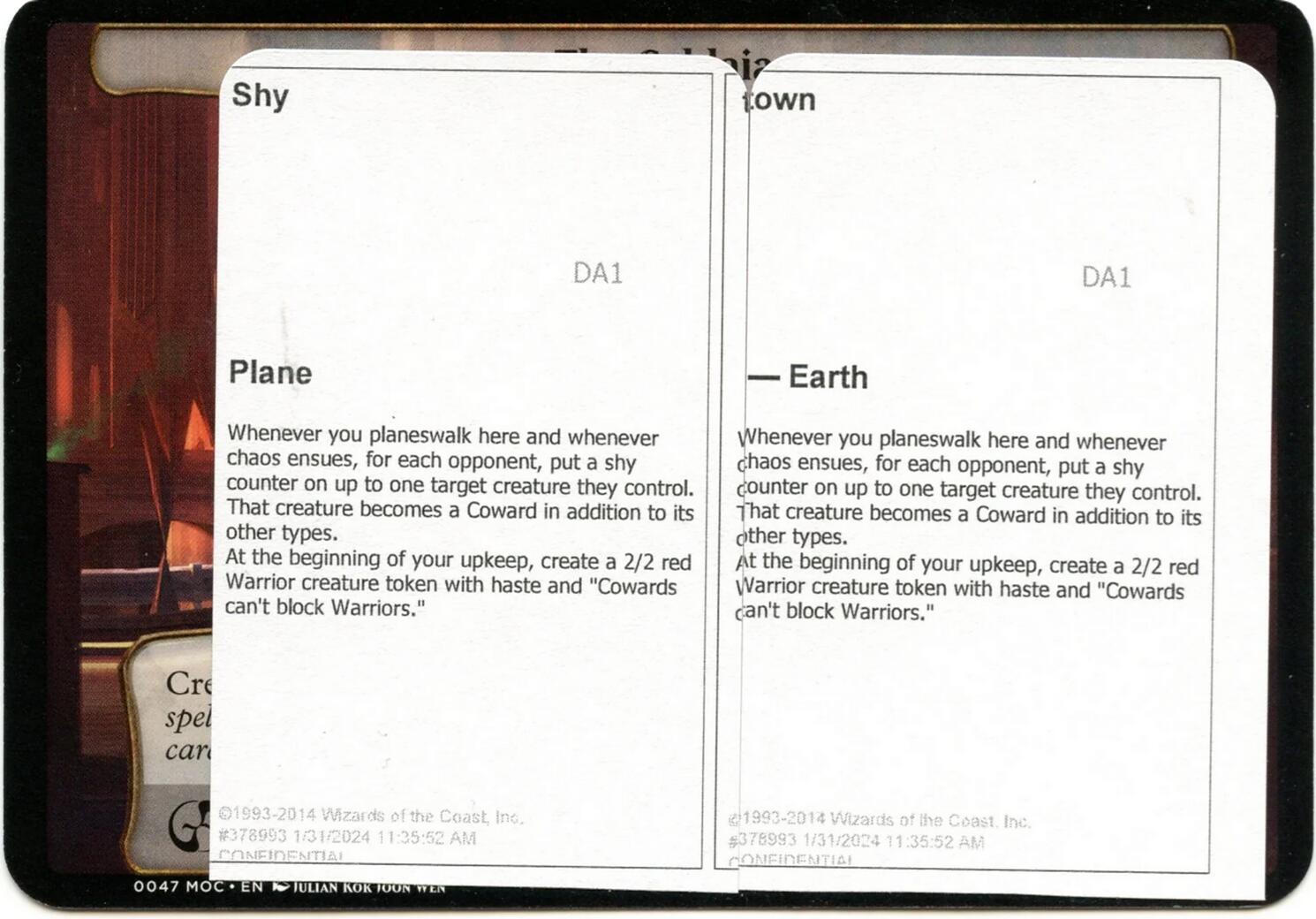 Shy Town (Black Lotus Unknown Planechase) [Oversize Cards] | Jack's On Queen