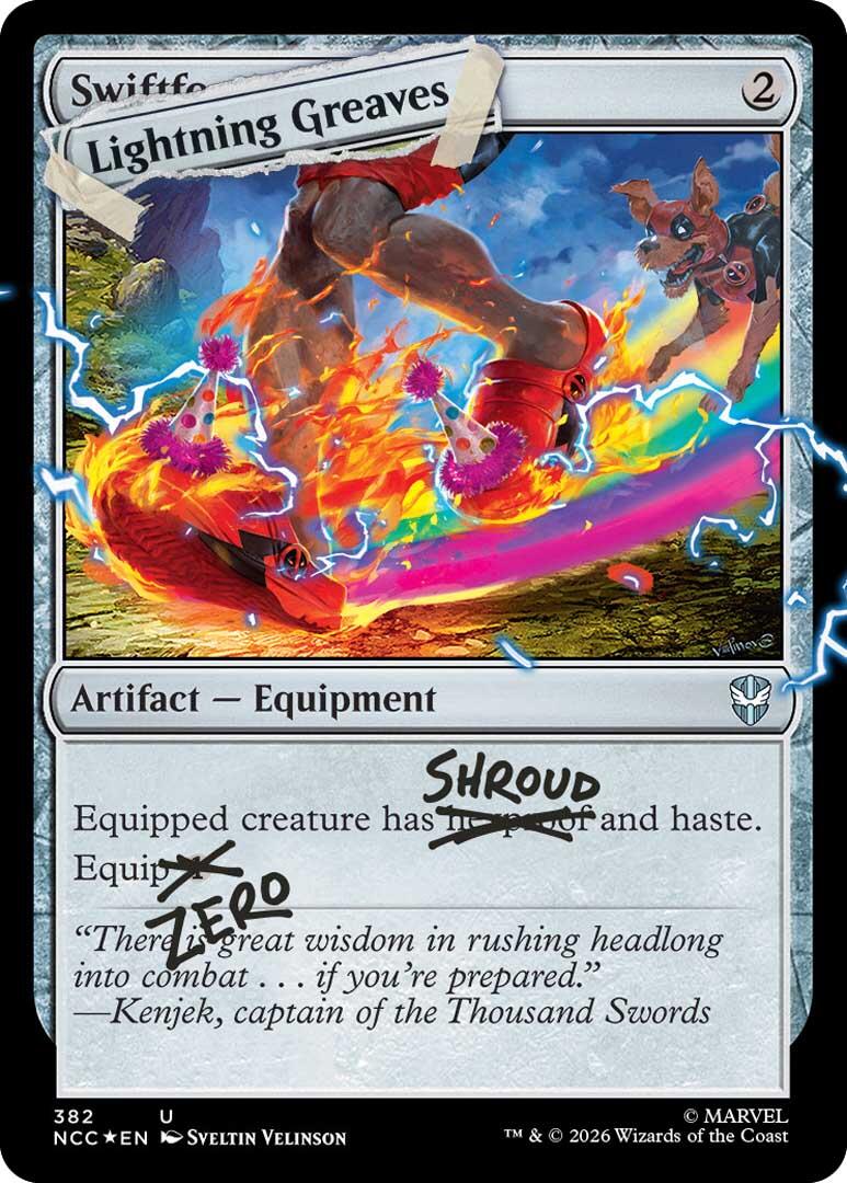 Lightning Greaves (382) (Pool Party Foil) [Secret Lair Drop Series] | Jack's On Queen