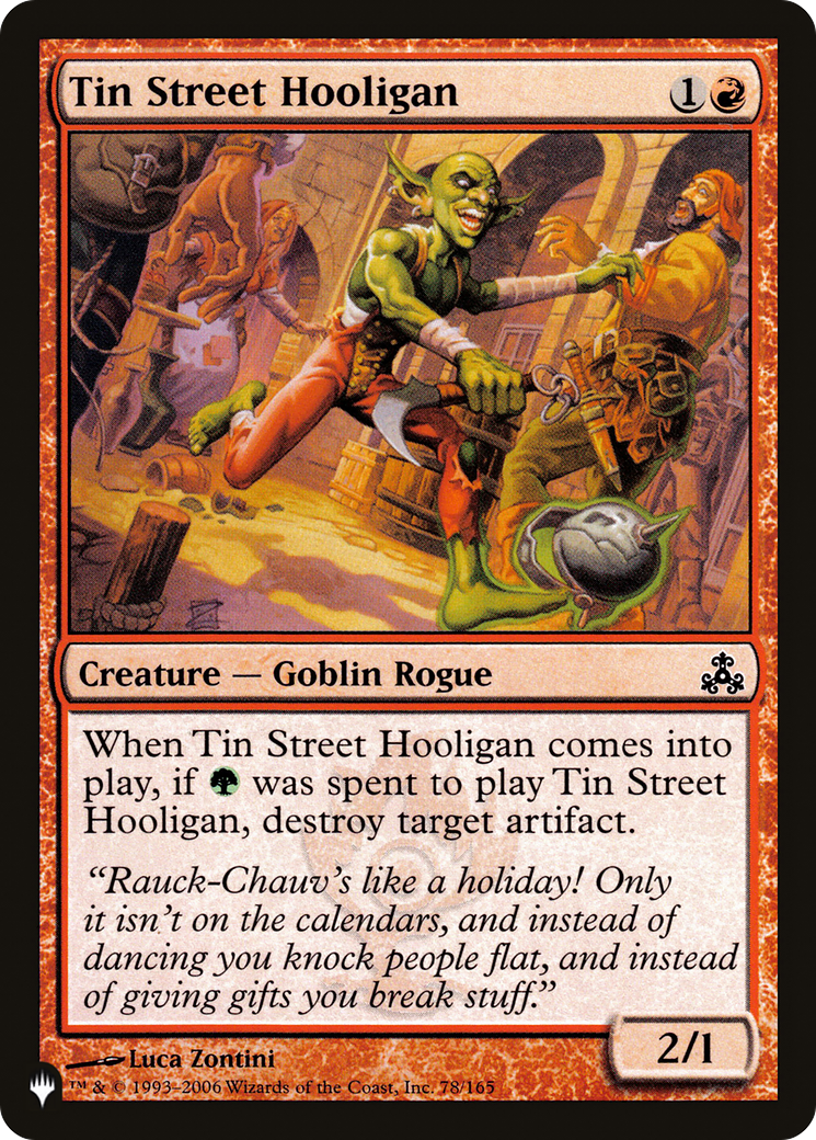 Tin Street Hooligan [The List Reprints] | Jack's On Queen