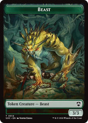 Beast // Fractal (0004) Double-Sided Token [Secrets of Strixhaven Commander Tokens] | Jack's On Queen