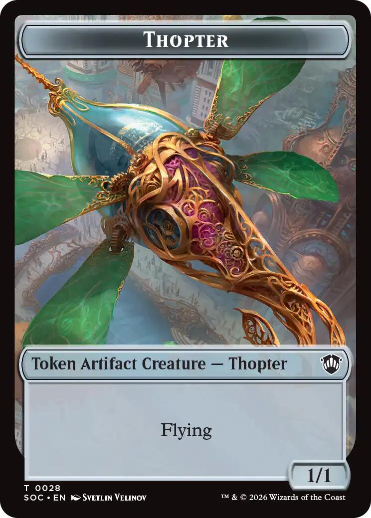 Thopter // Fractal (0004) Double-Sided Token [Secrets of Strixhaven Commander Tokens] | Jack's On Queen